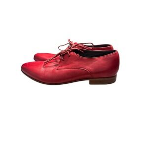 JP David Red Leather Wingtip Oxford Shoes Made in Italy androgynous